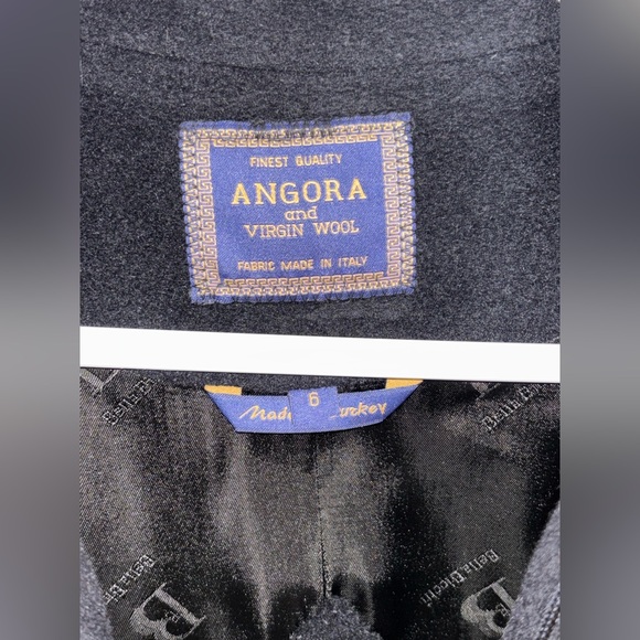 Bella Bicchi Women's classic Angora And Virgin Wool coat black Size 6 - Picture 13 of 13